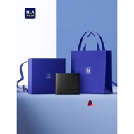 HLA/Hailan House Men's First Layer Cowhide Short Wallet 2025 Wallet Change Document Storage Bag Gift