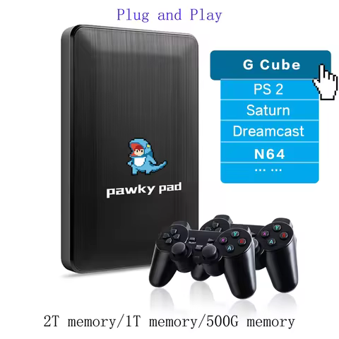 Pawky Pad 3D 4K Retro Electronic Game Console Portable 2T Hard Drive Built-In 60000+ Games Windows P