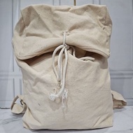 White Canvas Backpack