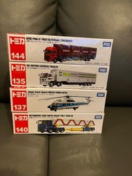 全新Tomica Takara Tomy no.135 NX Nippon Express Trailer 日通大貨車,no.137 Japan coast guard super puma H225