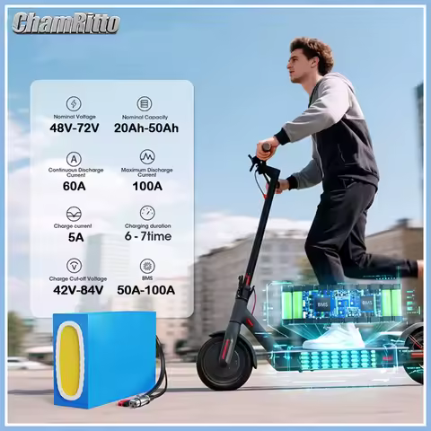 48V 20ah 30ah 40ah 50ah 21700 Battery Electric Bicycle 52V 60v 72V 2000W Lithium Battery E bike Scoo