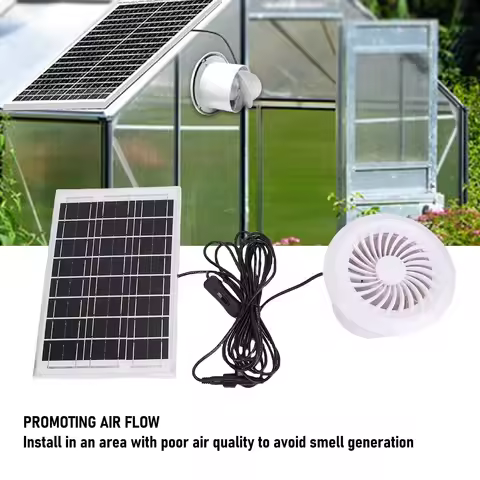 Solar Vent Fan Solar Exhaust Fan Kit Monocrystalline Silicon Plastic Aluminum Alloy 2700RPM IP67 Wat