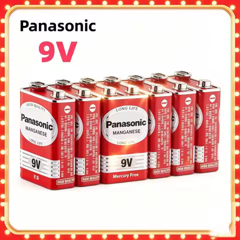 Original Panasonic 6F22ND 9V Alkaline Battery Mercury‑Free Long Lasting for Smoke Detector Alarm Clo