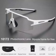 Rockbros 10172 White Gowes Photocromic Half Frame Running Glasses