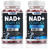SCOLA NAD Supplement 6680mg Extra Strength, Liposomal NAD with Resveratrol, NAD Plus Boosting for An