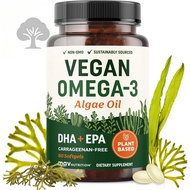 Aceite de Algas Omega 3 Vegano | DHA EPA de Base Vegetal | Obtenido de Manera Sostenible, Sin Carrag