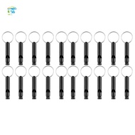 20 Pack Aluminum Whistle, Sports Whistle, Emergency Survival Whistles with Key Chain,Black