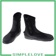 [Simple] Unisex 5mm Premium Neoprene Hi Top Wetsuits Zipper Boot Diving Boots Water Sports Snorkelin