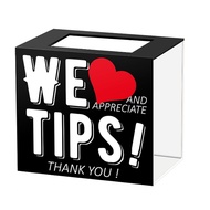 Tip Jars for Money Acrylic Tip Collection Box for Bartender Bars Musicians Restaurants Driver