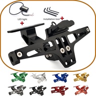 Universal Motorcycle License CNC Plate Holder LED Lights Adjustable Rear Fender Yamaha Bws sniper155