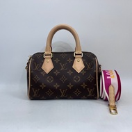 LV 原花金釦Speedy20手提斜背波士頓包