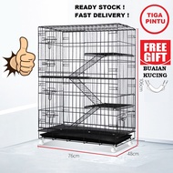 SANGKAR KUCING 3 Level Cat Cage / Sangkar Kucing 3 Tingkat High Quality Pet Cage