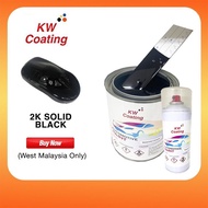 KW 2k Paint Black Cat Kereta Hitam Cat Kereta 2k Black Cat 2k black 2k Solid Black Lt & Aeresol