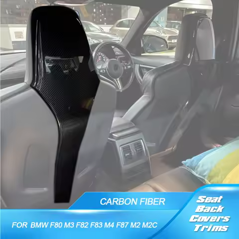 Dry Carbon Fiber Car Interior Seat Back Covers Trims for BMW F80 M3 F82 F83 M4 F87 M2 M2C 2014-2019 