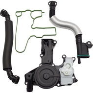 PCV Valve Engine Crankcase Vent Valve Oil Separator with Valve Breather Hose Kit for 2012-2018 Audi 