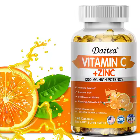 Vitamin C + Zinc Capsules - Immune System Booster Antioxidant Helps Improve Skin Brightening Support