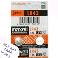 Maxell International LR43 Battery 2PCS / 10PCS- Ready Stock Ship Fr Msia