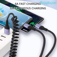 USB C Fast Charging Cable,USB A to Type C Charger Coiled Cord 6A USB Type C Cord