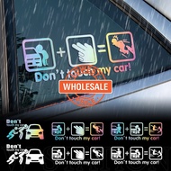 [Hot] [Wholesale Price]Don't Touch My Car Stickers / Creative Personalized Reflective Car Body Sticker / Funny Anti-Scratch Waterproof Car Paster / Car Door Side Window Decals