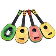 LIEYH 4 Strings Simulation Ukulele Toy Cartoon Fruit Adjustable String Knob Musical Instrument Toy Entertainment Toys Classical Small Guitar Toy Children Toys