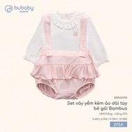 BU - Bambus girls' overalls and long-sleeved shirt Set - White - Pink-6M 9M 12M 18M - SS25.T8A 99A -