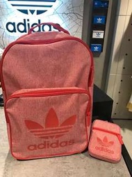 Adidas Originals  愛迪達 橘 三葉草 防水 後背包 書包