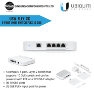 Ubiquiti UniFi 10G Network Switch | USW Flex XG 5 Port Switch Flex 10GbE [Model No:USW-FLEX-XG]-1 YE