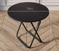 可折疊桌簡易木圓桌(黑木紋)(尺寸:高70CM,寬70CM)