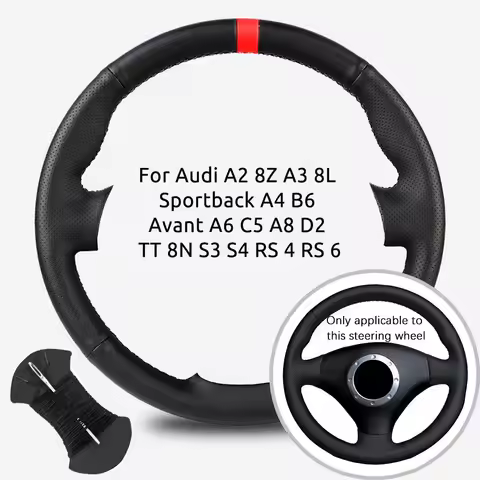Microfiber Leather Car Steering Wheel Cover For Audi A2 8Z A3 8L Sportback A4 B6 Avant A6 C5 A8 D2 T