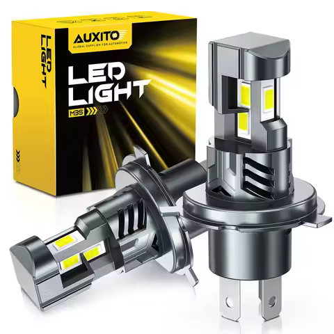 AUXITO 2Pcs Turbo LED H4 High Low Beam Headlight Bulbs 30000LM CANBUS 9003 Auto Headlamp 6500K 3-Sid