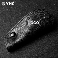 Yhc First Layer Cowhide High-quality Key Case For Bmw E46 E39 E90 E60 E53 E36 E92 E65 E38 63 64 With Keychain - Key Case For Car -