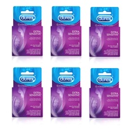 Durex Extra Sensitive Lubricated Ultra Thin Premium Condoms, 3 Count (Pack of 6)