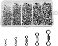Fishing Rolling Barrel Swivels, 500pcs Fishing Line Connectors Stainless Steel Black Nickel Fishing 