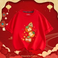 Happy New Year 2025, Cute Kapibala/capybara  Printed Men's and Women's T-shirts, Chinese Snake Year 