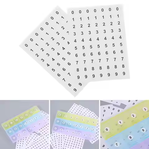 12 Sheets Numbers 0-9 Self Adhesive Scrapbooking Diamond Classification Storage Distinguish Sticker