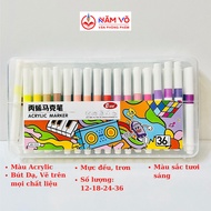 [JD555] Marker Pen/ Colored Marker/ Acrylic Colored Pen/ Acylic Marker JD 555 - 36 Waterproof Colors