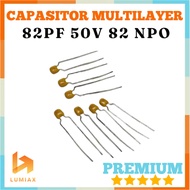 NPO NP0 mono capacitor 82pf 82 pf 50V 50 volt pitch 5mm