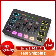 RGB Audio Mixer Streaming 4-Channel RGB Mixer with XLR Microphone Interface
