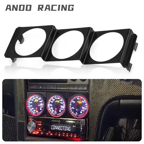 3 Hole 52mm Single DIN Radio Slot Pod Auto Triple Gauge Meter Panel Mount Black Dash Panel Pod Unive