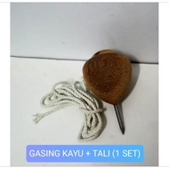 [Ready Stock] Gasing Kayu Wooden GasingHandmade Kayu Meranti Traditional Gasing Childhood Toy