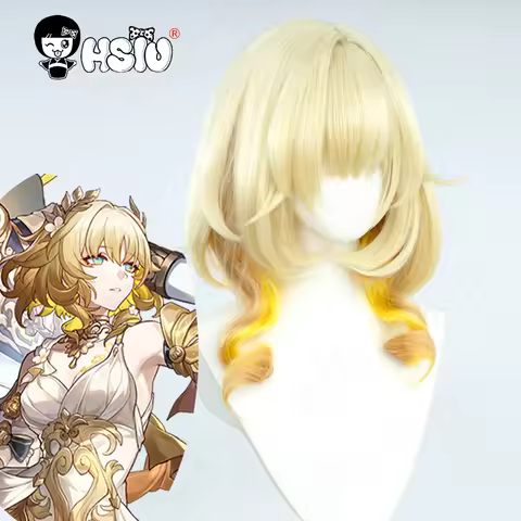 Aglaea Cosplay Wig Fiber synthetic wig「HSIU 」brown yellow short Wig+Wig cap Game Honkai Star Rail Ag