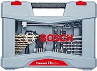 Bosch 76-Piece X-Line Titanium Drill and Screwdriver Bit Set (for Wood, Stone and Metal, Includes Cutter, Bit Hand Screwdriver, Knife, Magnetic Rod, Accessories Drill and Screwdriver)