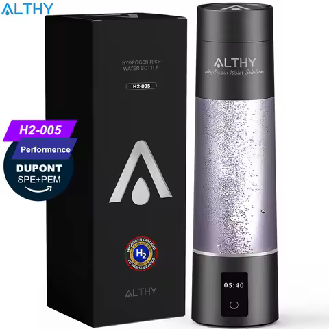 ALTHY Performance Molecular Hydrogen Water Generator Bottle DuPont SPE&PEM Dual Chamber lonizer + Ch