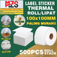 Thermal Label 100x100mm Contents 500pcs Roll Waterproof Folding/ Printer Label Sticker with Ink MZS 