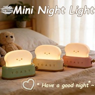 Table Lamp Cute Toast Light Retro Night Light 3W Rechargeable Table LED Adjustable Study Night Light
