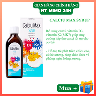 Canxi hữu cơ Orzax Calciu Max Syrup - Bộ sung canxi D3 K2MK7 cho bé phát triển chiều cao xương răng 