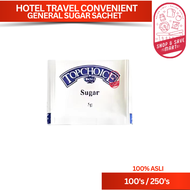 White Sugar Sachet / Brown Sugar Sachet [Halal Logo] - 5g x 250s | Sugar Paket for Hotel Use Gula Pa