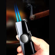 Double Jet Fidget Spinner Jet Flame Black Windproof Butane Gas Lighter