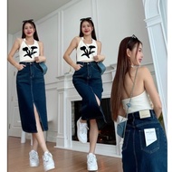 919Jeans ️ Women's Jeans Denim Skirt Non-Stretch Fabric Front Pocket Decoration