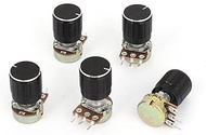 uxcell a15011600ux0223 5 Piece 17 x 17 mm 1K Ohm Linear Taper Rotary Potentiometer, 1KB B1K Pot